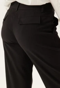 BUBBLEROOM Mid Waist Straight Back Pocket Trousers