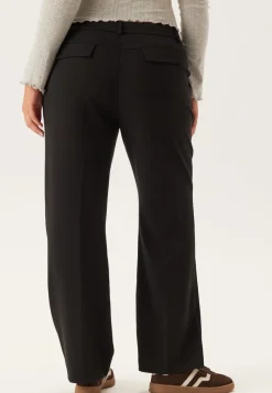 BUBBLEROOM Mid Waist Straight Back Pocket Trousers