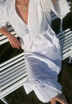 BUBBLEROOM Midi Broderie Anglaise Dress