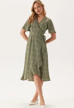 BUBBLEROOM Midi Butterfly Wrap Dress