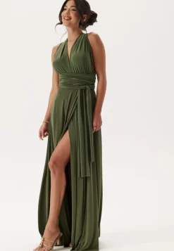 Goddiva Multi Tie Maxi Dress Split