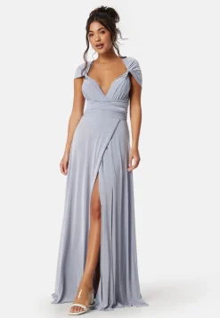 Goddiva Multi Tie Maxi Dress Split