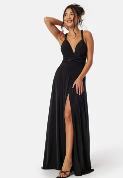 Goddiva Multi Tie Maxi Dress Split