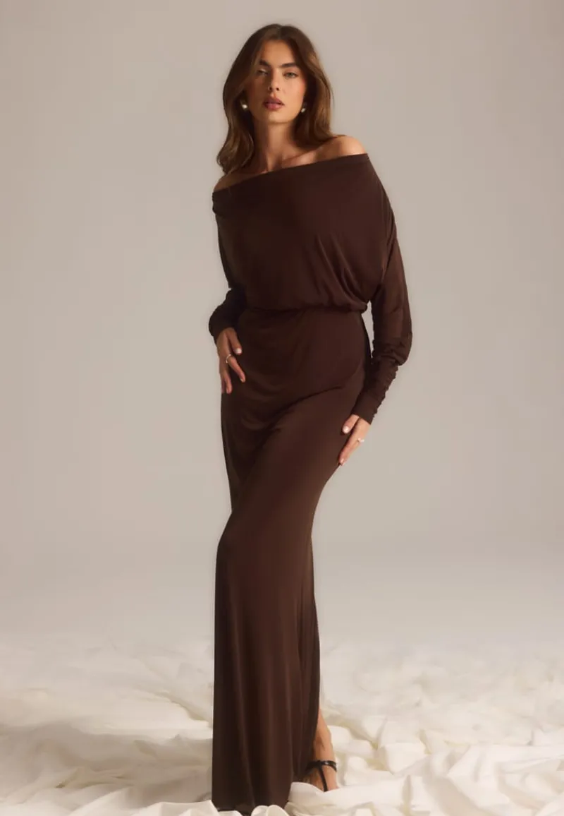 Goddiva Multi Way Long Sleeve Maxi Dress