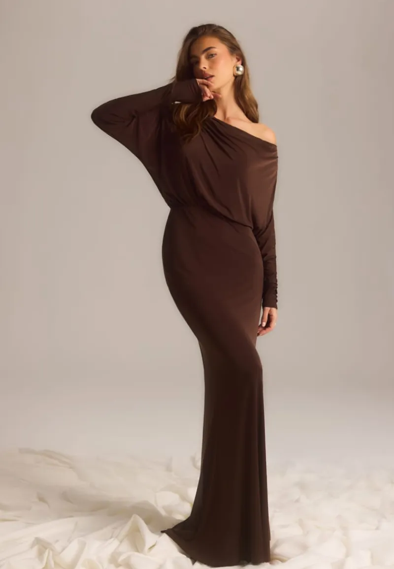 Goddiva Multi Way Long Sleeve Maxi Dress