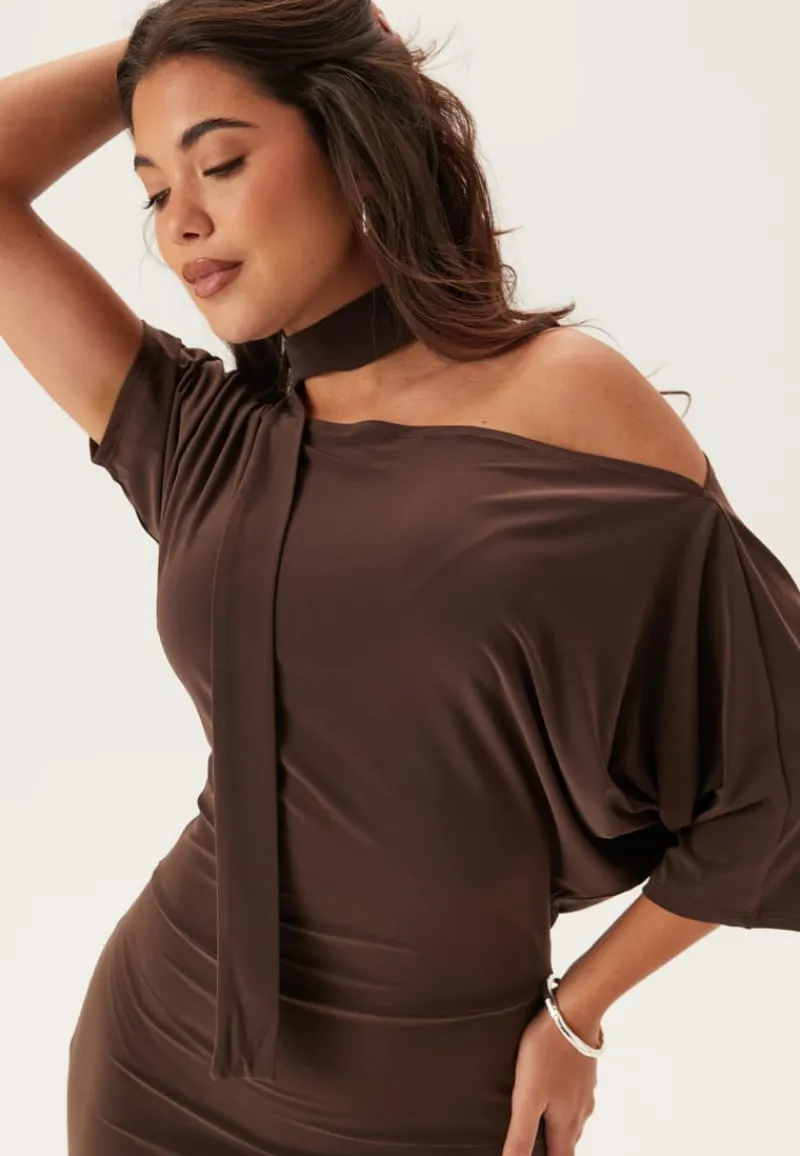 John Zack Off Shoulder Midaxi Dress