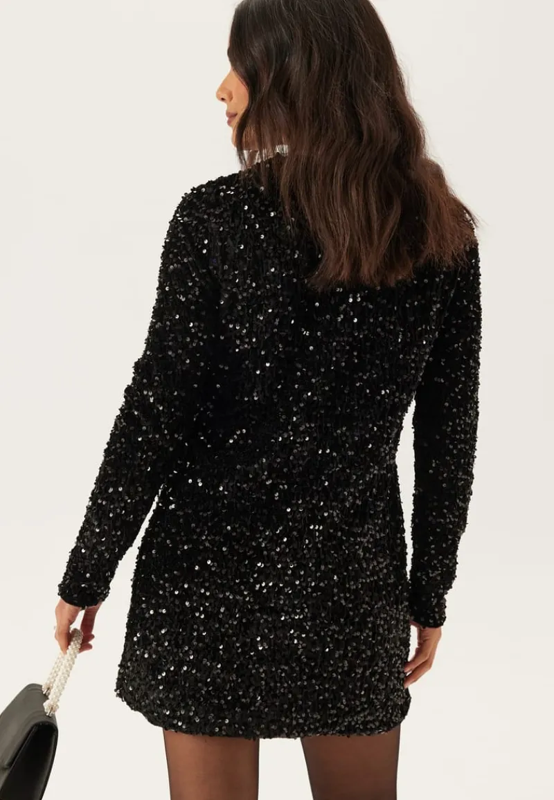 ONLY Onlanika Ls Sequins V-neck Dress