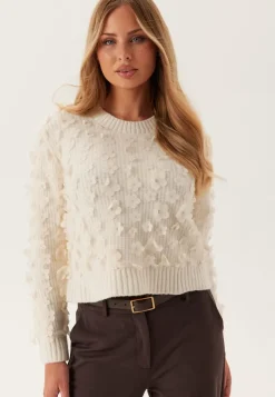 ONLY Onlhua Life Ls Flower Detail O-neck Knit