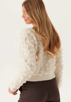 ONLY Onlhua Life Ls Flower Detail O-neck Knit