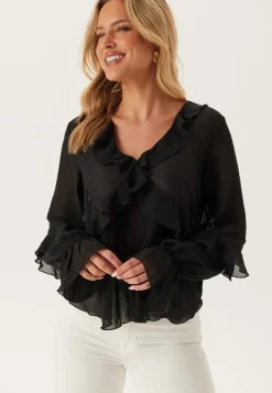 BUBBLEROOM Open Back Frill Blouse