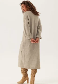 Pieces Pcjenna Ls Cable Knit Midi Dre