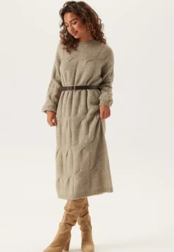 Pieces Pcjenna Ls Cable Knit Midi Dre