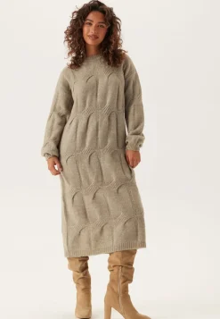 Pieces Pcjenna Ls Cable Knit Midi Dre