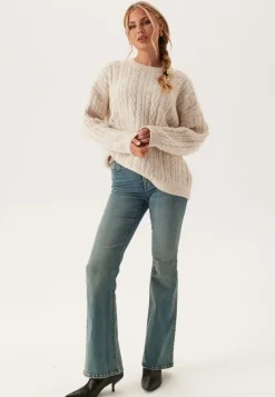 Pieces Pcjisa Ls O-neck Long Cabel Knit