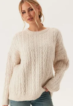 Pieces Pcjisa Ls O-neck Long Cabel Knit