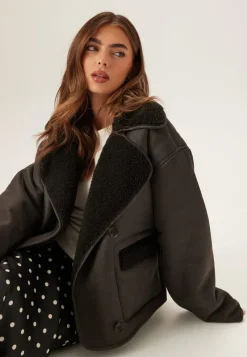 Pieces Pcjuno Coated Teddy Jacket