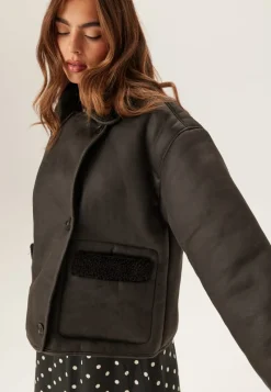 Pieces Pcjuno Coated Teddy Jacket