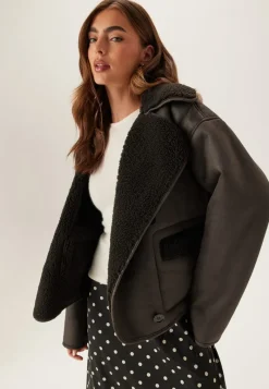 Pieces Pcjuno Coated Teddy Jacket