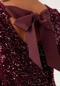 Pieces Pckam Ls Deep Back Bow Dress