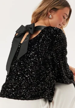 Pieces Pckam Ls Deep Back Bow Top