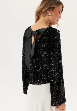 Pieces Pckam Ls Deep Back Bow Top