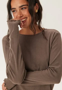 Pieces Pcmarie Ls O-neck Poin Top