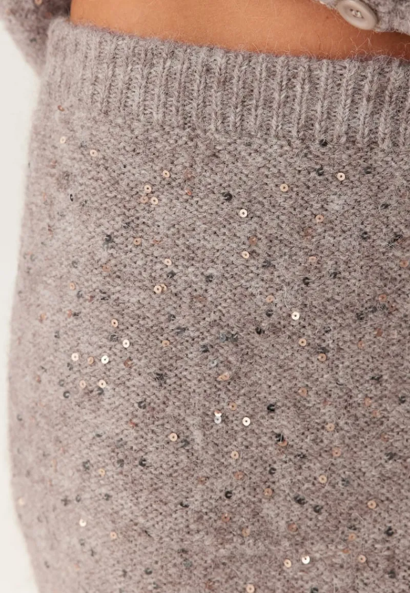 Pieces Pcmesva Hw Sequin Midi Knit Skirt