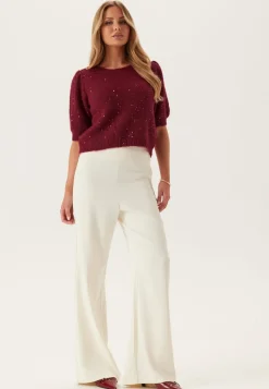 Pieces Pcmesva Ss Sequin Tie Back Knit