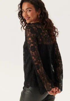 Pieces Pcolline Ls Lace O-neck Top