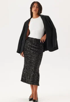 Pieces Pcserena Sequin Hw Midi Skirt