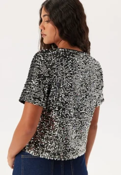 Pieces Pcserena Sequin Ss O-neck Top