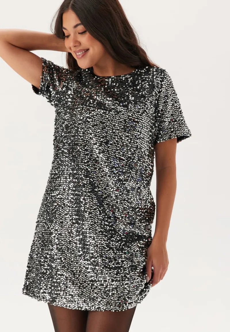 Pieces Pcserena Sequin Ss O-neck Dres