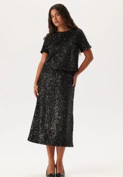 Pieces Pcserena Sequin Ss O-neck Top