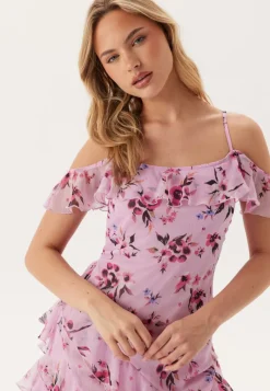 Bubbleroom Occasion Peaky Shoulder Flounce Maxi Dress