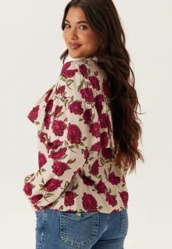 Emelie Olson X Bubbleroom Printed Frill Blouse