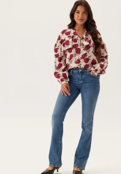 Emelie Olson X Bubbleroom Printed Frill Blouse