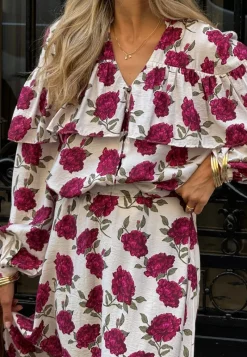 Emelie Olson X Bubbleroom Printed Frill Blouse