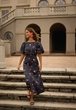 Bubbleroom Occasion Puff Sleeve Ankle Dress