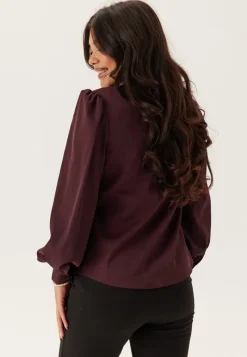 BUBBLEROOM Puff Sleeve Satin Shirt