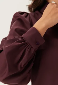 BUBBLEROOM Puff Sleeve Satin Shirt