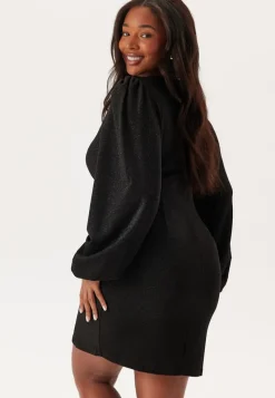 BUBBLEROOM Puff Sleeve Sparkling Dress