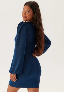 BUBBLEROOM Puff Sleeve Sparkling Dress