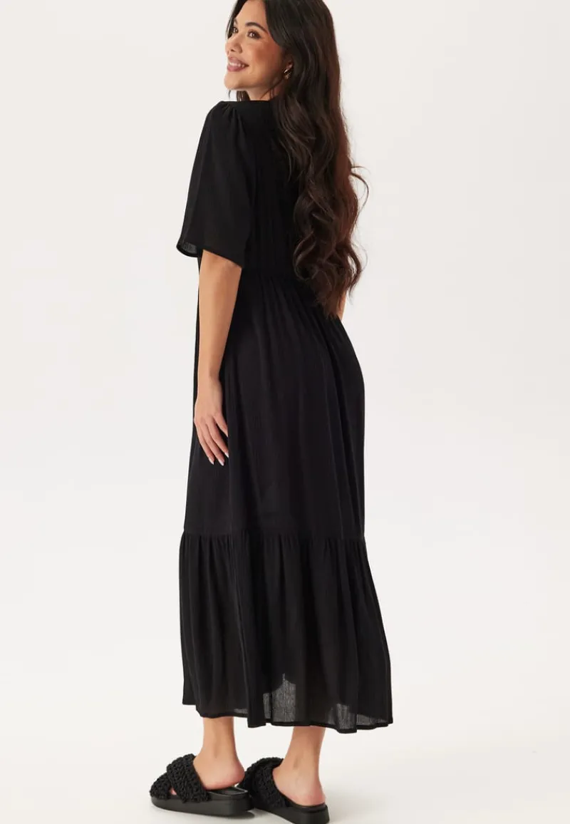 Happy Holly Puff Sleeve Viscose Dress