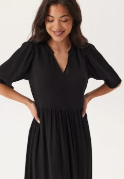 Happy Holly Puff Sleeve Viscose Dress