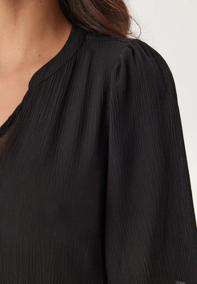 Happy Holly Puff Sleeve Viscose Dress