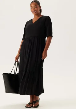 Happy Holly Puff Sleeve Viscose Dress