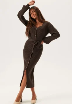 BUBBLEROOM Rib Knitted Cardigan Dress