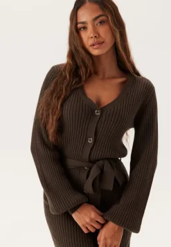 BUBBLEROOM Rib Knitted Cardigan Dress