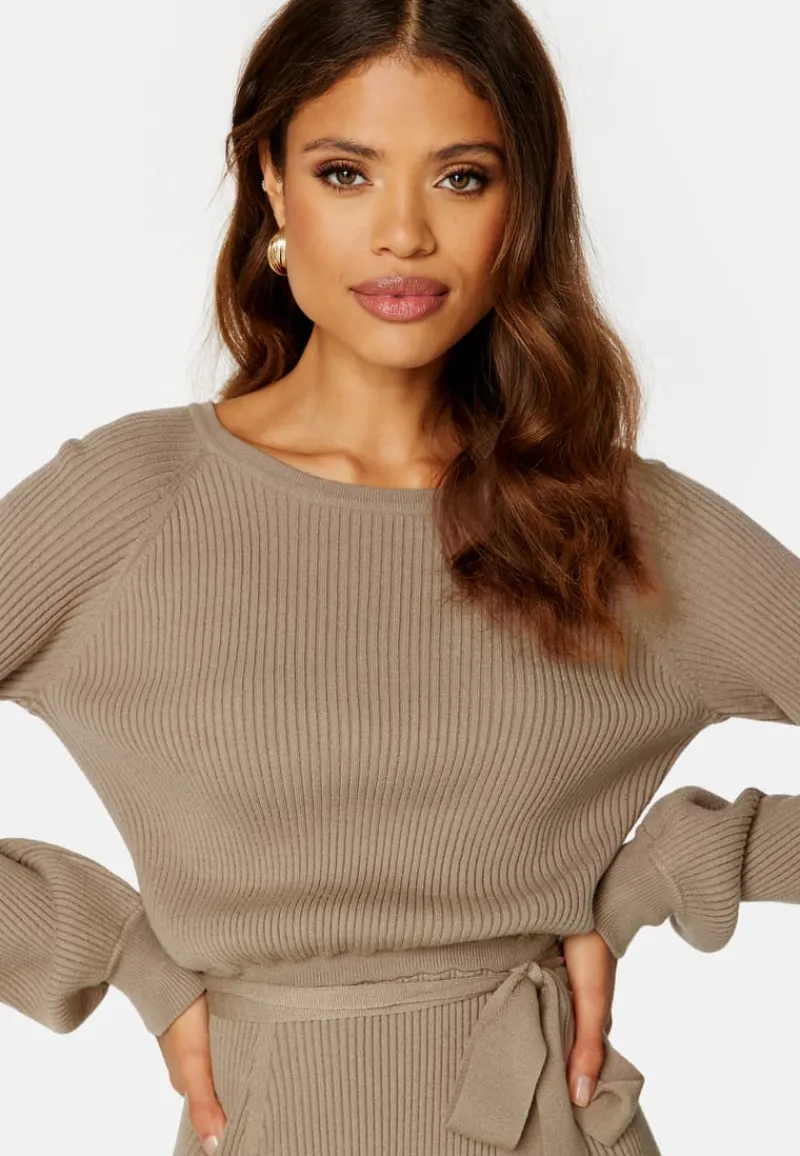 BUBBLEROOM Rib Knitted Skater Dress