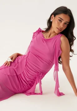 Bubbleroom Occasion Ruched Frill Ankle Dress